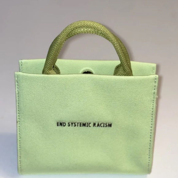 Brandon Blackwood Handbags - Brandon Blackwood green End Systemic Racism purse